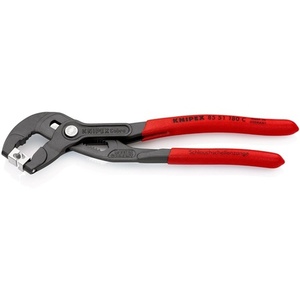 KNIPEX Pince à collier de serrage gris avec tête atraînementée et revêtement plastique, longueur totale 180 mm, Couteaux et outils - Product Image 1