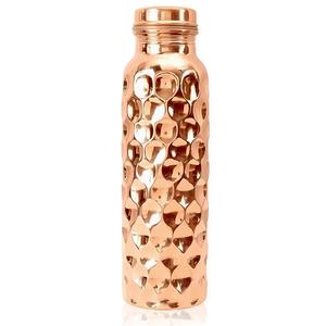 Portable 100 Percent Pure Copper Water Bottle for Daily Use & Office, Handmade Eco Friendly Metal Drinkware for Travel Gifting - Product Image 4