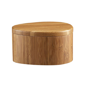 Boîte à épices en bois de forme ronde pour la cuisine, boîte à sel et à poivre à prix raisonnable - Product Image 6