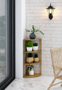 Estante de Madera Triangular de 4 Niveles, Estante de Almacenamiento en Esquina para Baño y Sala de Estar - Product Image 4