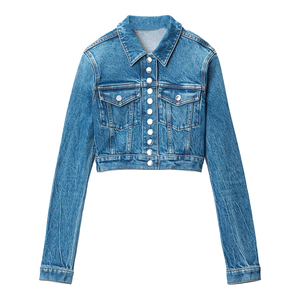 Veste pour femmes de la meilleure qualité, manches longues, denim respirant et décontracté OEM avec rembourrage en coton spandex Fabriqué au Pakistan personnalisé OEM - Product Image 6
