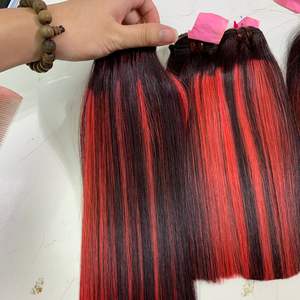 Extensiones de cabello naranja resaltado recto de hueso de alta calidad vietnamita 100% sin procesar sin enredos sin desprendimiento con buen precio - Product Image 1