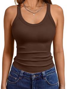 เสื้อกล้ามสำหรับเล่นกีฬาโยคะของผู้หญิงผ้าฝ้ายบุนวมไร้รอยต่อระบายอากาศเป็นมิตรกับสิ่งแวดล้อมแห้งเร็วสำหรับบ้านฟิตเนสพิลาทิส - Product Image 5