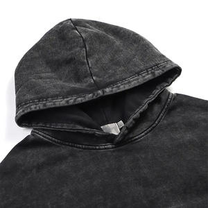 Sudadera Vintage Personalizada con Capucha Patrón Sólido Lavado con Ácido Lavado de Piedra de Invierno Detalle de Cremallera Precio Al por Mayor Sólido - Product Image 3