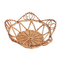 Plateaux de service en rotin et bois faits à la main en forme de fleur 25x25x8cm – Meilleures ventes pour la décoration de la maison, des restaurants, des bars, des hôtels et des mariages
