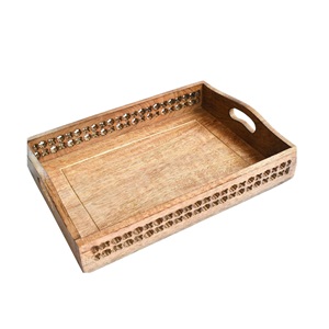 Plateau de service en bois mangue plateaux pour la décoration de comptoir de cuisine plateau fait main bonne qualité assiette en bois indien - Product Image 2