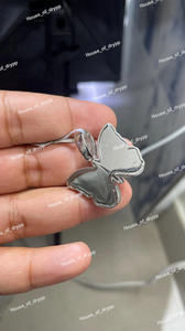 Colgante de mariposa con acabado en plata 925, con diamantes de moissanita, estilo brillante, amuleto de mariposa, joyería de lujo para uso unisex. - Product Image 4