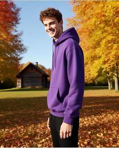 Vente chaude Hommes Sweat À Capuche Polaire Pull À Manches Longues Sweat À Capuche Couleur Unie Cordon Poche Kangourou - Product Image 4