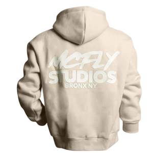 Sweat à capuche beige pour homme en molleton de coton lourd avec poche kangourou, sweat-shirt décontracté streetwear - Product Image 2