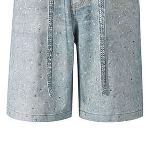 Pantalones cortos de diamantes de imitación lavados con ácido vintage de alta calidad a la venta Mejor proveedor Cantidad a granel Pantalones cortos de diamantes de imitación - Product Image 5