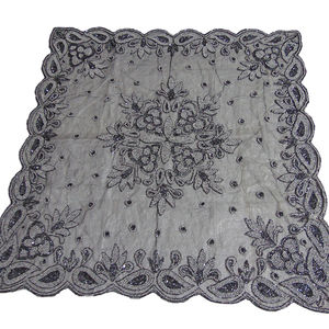 Handmade Embroidered Organza <b>Table</b> Overlays Floral Square Design with Sequins Elegant <b>Table</b> Decor for Weddings Parties - Product Image 1