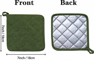 Hot Pads for Kitchen with Hanging Loop, Happy Holiday Plaid Backdrop <b>Pot</b> <b>Holder</b> Oven Hot Pad Washable Potholders for Cooking OEM - Product Image 2