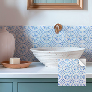 <span class=keywords><strong>Adesivi</strong></span> <span class=keywords><strong>per</strong></span> Piastrelle da Bagno in PVC Stile Moderno Floreale 30cm*30cm, Impermeabili e Autoadesivi - Product Image 4