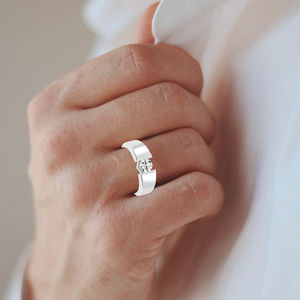 Anillo de plata 925 con diamantes cultivados en laboratorio, joyería sostenible para cada ocasión, anillo de compromiso para mujer - Product Image 4