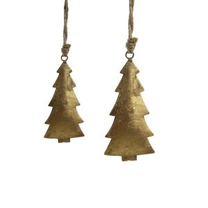 Juego de 2 campanas de vaca de hierro diseñadas, Color dorado con cuerda, docena de campanas de estaño de estilo mongol, colgante de pared colgante de Navidad de Metal - Product Image 6