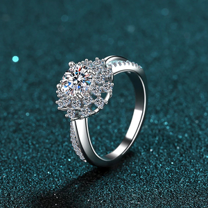 Unisex 14K White Gold Silver Plated Certified IGI Lab Created Filled Diamond Brilliant Cut Ethnic Style Wedding Engagement <b>Ring</b> - Product Image 3