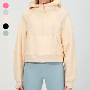Autumn Winter Wholesale Essentials Hoodie Half Zip up Hoodie Women Loose Long <b>Sleeve</b> Sports Fleece <b>Hoodies</b> r - Product Image 5