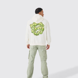 Sudadera con capucha de algodón 100% de gran tamaño para hombre de la mejor calidad, cuello levantado, logotipo frontal, buen patrón de impresión para la temporada de invierno - Product Image 4