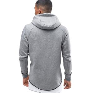 Sweat à capuche à fermeture éclair en polaire grise de haute qualité pour hommes sweat à capuche avec logo personnalisé en gros 100% coton sweats à capuche de sport surdimensionnés pour hommes - Product Image 2