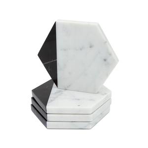 Posavasos cuadrado de piedra negra y madera, moderno, hecho a mano, doble tono, material natural, posavasos para bebidas, Decoración de mesa elegante, nuevo y elegante - Product Image 5