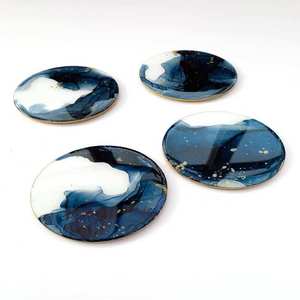 Handmade resin coasters with ocean swirl effect epoxy <b>mats</b> perfect for modern home coffee <b>bar</b> dining table and gifts - Product Image 4