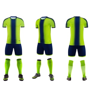 Nouvel ensemble de maillot de football en polyester 100% imperméable imprimé par transfert thermique rouge jaune vert bleu blanc - Product Image 1