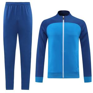 Ensemble de survêtement pour homme à col montant et fermeture éclair intégrale, blocs de couleur, veste de sport et pantalon slim - Product Image 2
