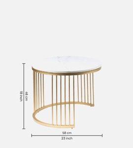 เฟอร์นิเจอร์บ้านหินอ่อนโลหะสำหรับห้องนั่งเล่นโต๊ะกาแฟทรงกลมเฟอร์นิเจอร์ทันสมัยโต๊ะซ้อนตกแต่งบ้าน - Product Image 2