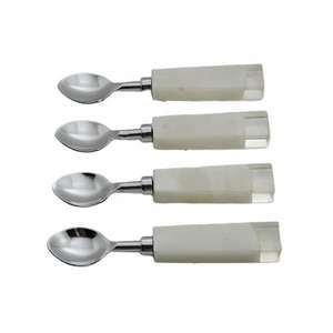 Ensemble de couverts de luxe en acier inoxydable avec manche en résine, compatible lave-vaisselle, ustensiles de cuisine, vaisselle pour les fêtes - Product Image 5
