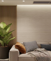 Échantillons de panneaux muraux en pierre souple MCM de haute qualité, modernes, à lignes carrées, imperméables, pour décoration murale intérieure et extérieure