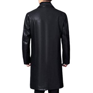 Service OEM de logo personnalisé, manteau long en cuir imperméable d'hiver pour hommes, respirant, séchage rapide, tricot personnalisé - Product Image 3
