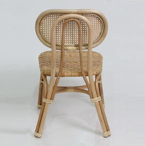 Chaise de jardin en teck massif poli naturel, écologique, durable, design minimaliste, siège tissé à la main, patio extérieur, parc, cuisine - Product Image 4