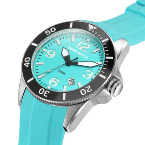 2024 Popular azul claro de acero inoxidable de silicona impermeable para hombres y mujeres relojes mecánicos automáticos Luminous <span class=keywords><strong>Diver</strong></span> 20mm - Product Image 5