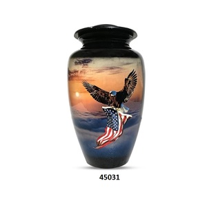 อัฐิอลูมิเนียมขนาดใหญ่รูปผีเสื้อสีน้ำเงินพร้อมถุงกำมะหยี่ - Product Image 5