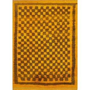 Alfombras de Lana Anudadas a Mano Zuri, Rojo Naranja, Patrón Geométrico Abstracto, Estilo Boho Clásico para el Hogar, Alfombra Rectangular Grande para Pasillo o Sala -Pae-310 - Product Image 1