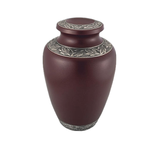 Cercueil en métal en laiton fabriqué à la main conception de bande florale élégante urne de crémation humaine adulte pour les services funéraires - Product Image 6