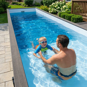 Piscine hors sol facile à assembler avec renfort en bois et pompe filtrante intégrée facile à utiliser - Product Image 1