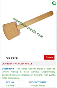 Mazo de madera GS 997B, herramientas de joyería esenciales para joyeros, tipo martillo - Product Image 2