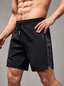 High Quality <b>Men's</b> Quick Dry Fitness <b>Shorts</b> <b>Elastic</b> <b>Waist</b> Solid Mesh Breathable Canvas Hot Selling Slant Pocket Drawstring <b>Waist</b> - Product Image 6