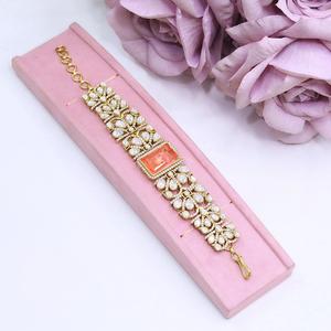 Fashionable Gold Plated Brass <b>Charm</b> <b>Bracelet</b> with Moissanite for Women's Wedding Engagement Party Wear - Product Image 2