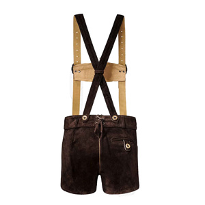 Short bavarois authentique Lederhosen pour femmes tenue d'octoberfest Damen Wurst Fest Costume brun foncé - Product Image 5