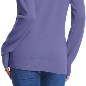 Suéteres Personalizados con Logotipo para Mujer, Color Gris Sólido, Cuello en V, Suéter de Punto para Mujer, Suéter de Manga Larga para Mujer, Cárdigan de Punto - Product Image 5