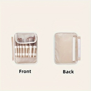 Du Lịch Lớn PU Da Hai Lớp Make Up Mỹ Phẩm Dây Kéo Túi Cho Phụ Nữ Trang Điểm Bàn Chải Chủ Vệ Sinh Cá Nhân Tổ Chức Túi - Product Image 5