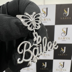 Colgante de Diamante Moissanite VVS con Certificación IGI, Estilo Hip Hop con Nombre Personalizado para Hombre, Cadena de Plata de Ley 925 con Diamante VVS, Ideal para Fiestas - Product Image 4