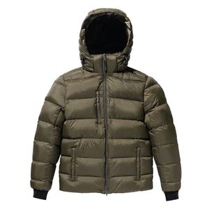 Chaqueta acolchada personalizable con cuello levantado para hombre, ropa de abrigo negra con burbujas reversibles con logotipo OEM, abrigo de invierno fino con calefacción - Product Image 1