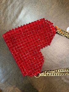 Women's Open-Top Evening Party Purse with <b>Crystal</b> Diamond Tassel Embellishment Straps Chains Daily Use Clutches - Product Image 2