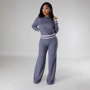 2025 Women's Casual Plus Size Clothing Elegant Loungewear Two-Piece Set with <b>Hoodie</b> Patches New Solid Color - Product Image 1