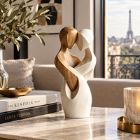 Sculpture de couple en bois 2D moderne et élégante, art abstrait minimaliste pour amoureux, décoration d'espace |   Figurine de couple en bois d'ingénierie, cadeau