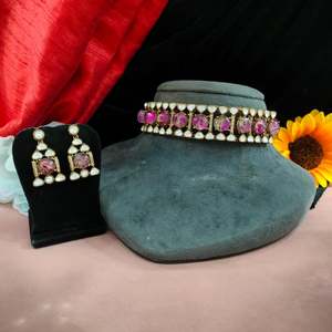 Extraordinaire étincelle non coupée Polki Moissanite tour de cou ensemble mode de luxe moderne pour les mariées Occasions spéciales collier traditionnel - Product Image 3