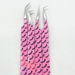 Pinzas de pestañas profesionales de etiqueta privada personalizables, Impresión de amarre de volumen, agarre de acero inoxidable fuerte, precisión de alta calidad - Product Image 3